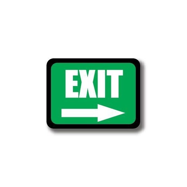 Ergomat 30in x 21in RECTANGLE SIGNS - GreenEXITArrow DSV-SIGN 630 #2365 -UEN - main